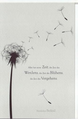 Skorpion Trauerkarte Pusteblume - Stilvolle Beileidskarte mit Zitat, schlichter Abschiedsgruß zur Anteilnahme - mit Umschlag