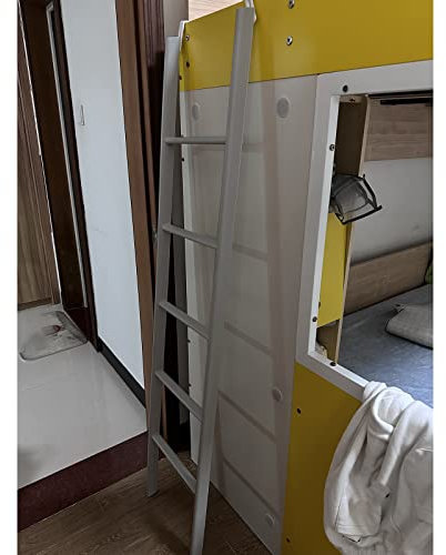 EsEntL Hochbettleiter für Kinder, Erwachsene, ältere Menschen, Grau, mit Haken/Bodenstehende Leiter für Wohnwagen-Hochbetten, Schlafzimmer-Hochbettleiter, Eisen (Größe: Boden+Haken-1,7 m/66,9 Zoll)