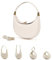 GSenhui Halbmond-Umhängetasche aus Leder für Damen – kleine Kunstleder-Schultertasche, Halbmond-Knödel-Luna-Tasche, weiß