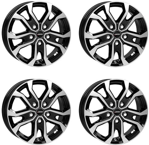 4x AUTEC Felgen Alufelgen KISO 7.0x17 ET46 5x108 Schwarz poliert kompatibel mit Citroen Jumpy Berlingo SpaceTourer