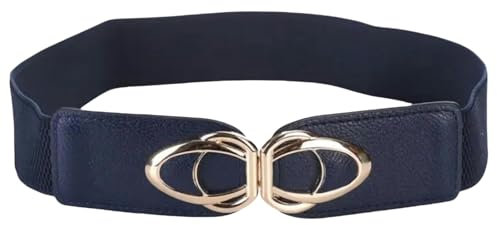 YIMAIWLX gürtel Damen Mode Pu Leder Elastizität Breite Gürtel Für Frauen Dicke Taillenkleid Plus Größe-blau-85 cm (88 cm Bis 130 cm)