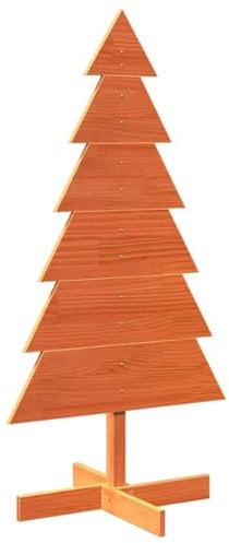 vidaXL Weihnachtsbaum, Tannenbaum Holz zum Schmücken, Christbaum Holzbaum DIY Weihnachten Dekoration, Dekobaum Weihnachtsdeko, Wachsbraun 120cm Massivholz Kiefer