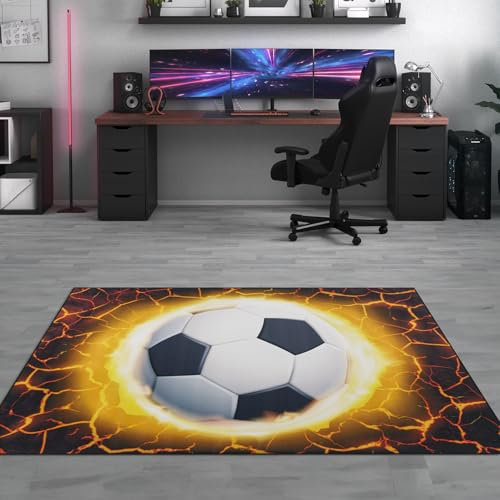 Taracarpet Kinderzimmer Teppich für Kinder, Jungen, Mädchen und Jugendzimmer Fresh Kids Fußball Krush 80x150 cm