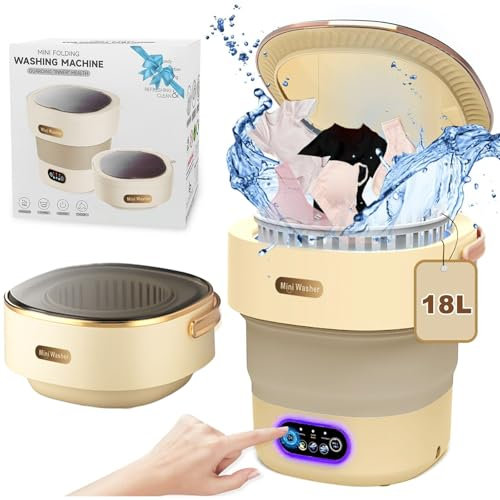 Portable Washing Machine with Spin Dryer 16L Mini Washer and Dryer 2 in 1 Small Washing-Machine Portable for Cleaning Underwear Baby Clothes Collapsible Wash Machine for RV Dorm Travel