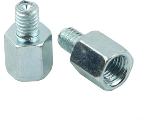 Aprilsunnyzone 2 Stück Scooter-Zubehör, Chrom-Spiegel-Adapter, 10 mm Buchse im Uhrzeigersinn auf 8 mm männlich, im Uhrzeigersinn Spiegeladapter, Chrom-Set Adapter