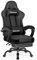 Homimaster Gaming Stuhl, Ergonomisch Gaming Chair mit verstellbare Lendenkissen und Kopfkissen, Gamer Stuhl mit Fußstütze, Gaming Sessel bis 150kg Belastbarkeit, Schwarz