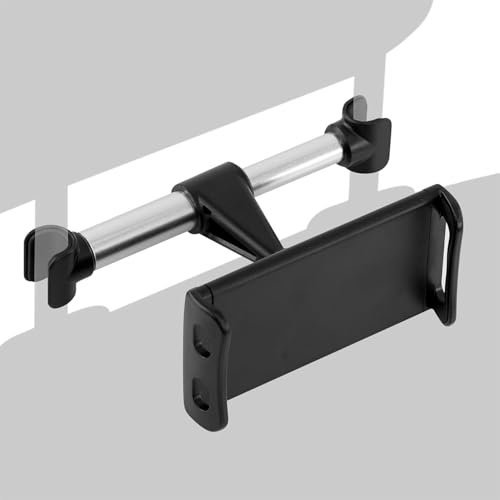 Support universel rotatif à 360° pour appuie-tête de siège arrière de voiture pour téléphone portable, iPad, tablettes de 4 à 11 pouces (noir)