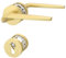Amerdeco Poignée de Porte Dorée en Aluminium – Ensemble PZ pour Porte d’Entrée, Garniture de Poignée de Porte