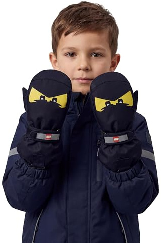 Kabooki LEGO® NINJAGO® Winterfäustlinge für Jungen und mädchen - Wasserdicht & Winddicht mit Thinsulate-Isolierung | Anti-Rutsch-Grip, Sicherheitsschnalle & 3M Reflektoren
