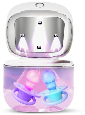 Esterilizador portátil para chupete, esterilizador UV para chupete de bebé, 99.99% de esterilización en 3 minutos, caja de desinfección ultravioleta UVC, mini caja esterilizadora de interfaz tipo C