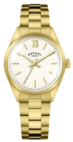 Rotary Ladies Heritage White Dial Gold Plated Bracelet Watch