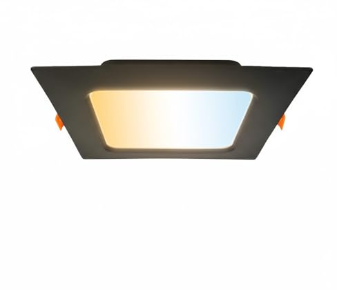 LED Einbauleuchte 230V 3CCT 18W 3000K/4000K/6500K 1660lm- Ultra Flach Einbaustrahler LED Downlight Quadratisch, Nicht Dimmbar, Deckenleuchte Schwarz für Küche, Wohnzimmer, Flur - Horoz Electric