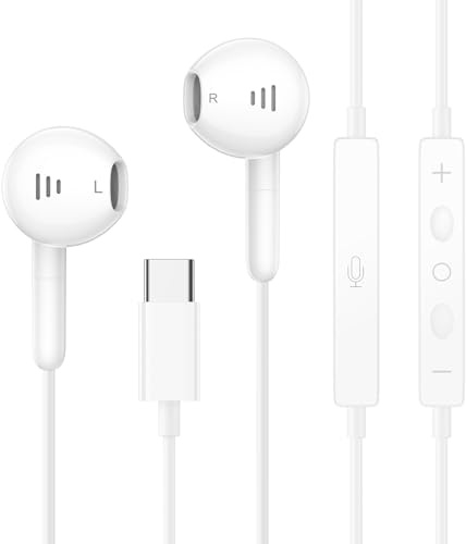Sftoep Kopfhörer mit Kabel USB C für iPhone 17/16/16e/15 Pro Max/Plus iPad Pro, in Ear Type-C Kopfhörer mit Mikrofon und Lautstärkeregler HiFi-Stereo, Google Pixel 8 7 6A 5 4, 1 Pack.