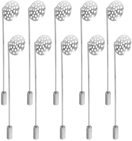 Yardenfun Lot de 10 Épingles à Broche Créatives DIY 12 MM en Cuivre Argenté Support en Maille Longues Aiguilles pour Décoration Chapeau Mariage et Accessoires Couture