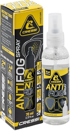 Cressi Depuis 1946 - Anti Fog Spray 70 ML pour Masques de Plongée et Lunettes de Natation, Transparent,1 Pack de 70 ML, Adulte Unisex