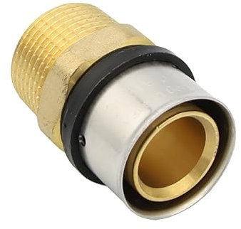 Pipetec Pressfitting Übergang 32x3 mm 1 Zoll Aussengewinde TH Kontur Verbundrohr, DVGW, TH-Profil