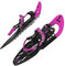ALPIDEX Schneeschuhe 25 INCH Schuhgröße 38-45 bis 130 kg Steighilfe Tragetasche Optional Stöcke, Farbe:Pink ohne Stöcke