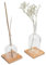 LUUK LIFESTYLE Set di vasi a forma di bottiglia, elementi di decorazioni, vaso in vetro soffiato, vaso da tavolo, design scandinavo, vaso per fiori a stelo lungo, sottobicchiere in legno, filigrana