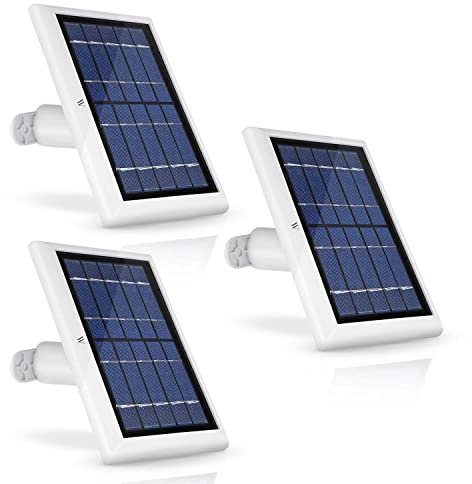 Wasserstein Solar Panel with Internal Battery Compatible with Blink Outdoor, Blink Outdoor (3rd Gen), & Blink XT2/XT Camera (3-Pack, White) - Camera Not Included