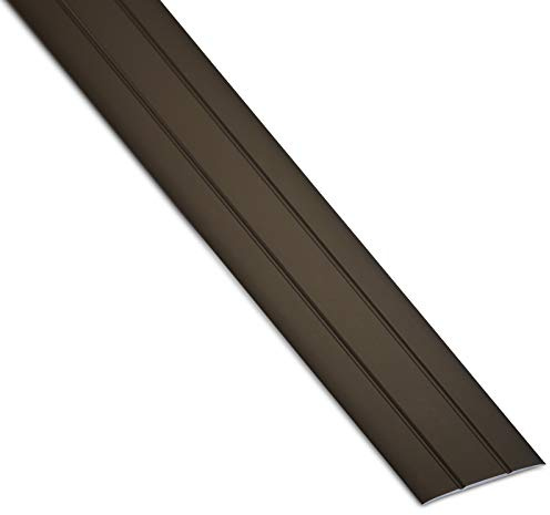 SOTECH 1 Stück Aluminium Übergangsprofil Cross selbstklebend Schiene | Übergangsschiene Alu flach Boden-Leiste mit Breite 37 mm Ausgleichsprofil Bronze eloxiert Abdeckleiste 100 cm Bodenprofil