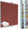 SchattenFreude Waben-Plissee für Fenster | 100% verdunkelnd/Blackout | Mit Klemm-Haltern | Klemmfix ohne Bohren | Rot (Weiße Rückseite), Breite: 65cm x Höhe: 130cm