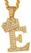 Suplight Mens/Womens King Crown Chain, Cubic Zirconia CZ Alphabet Monogram Jewelry, Gold Hip Hop Charm Ice Bling Initial Letter E Pendant Tennis Necklace