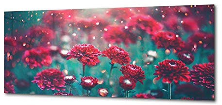 Concept Crystal Gemälde auf Glas – Wandmotiv – Glasbild - Erhältlich in 5 verschiedenen Größen – Blumen und Blätter Serie 03