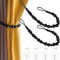 2 Stück Holzperlen Vorhang Raffhalter Boho Vorhang Raffhalter Vorhang Halter für Wand Bauernhaus Vorhang Raffhalter Fensterbehandlung Vorhang Raffhalter mit Haken Gardinenhaken (2, Schwarz)