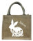 Bedruckte Jutetasche zu Ostern mit Name | Motiv Hase in Wiese für Kinder | Personalisiertes Osternest zum Befüllen inkl. Namensdruck | Geschenktasche mit Henkel als Osterkörbchen natur/beige