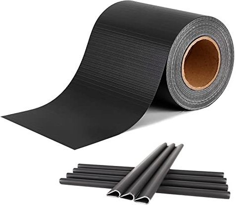 LZQ Sichtschutzstreifen PVC Sichtschutz Zaun Sichtschutzfolie Doppelstabmattenzaun inkl. 20 Befestigungsclips,Blickdicht Zaunfolie Windschutz Gartenzaun(35m x 19cm, Anthrazit)