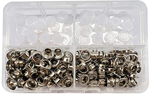 5mm Ösen Silber 100 set Grommet Kit Ösen Set mit Tüllen für Schnürsenkel Kleidung Rucksack Schuh Leder