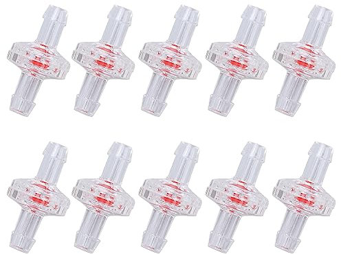 10 Stück Einweg Rückschlagventil PP Kunststoff Wasser Stoppt Plug in Rückschlagventil Schlauch Barb Rückkehr Inline Rückschlagventil für Wasser Kraftstoff Gas Flüssigkeit Luft(5mm)