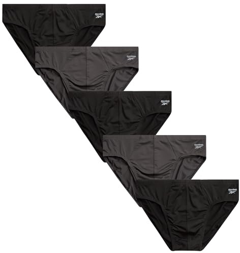 Reebok Men's Underwear - Quick Dry Performance Low Rise Briefs (5 Pack)