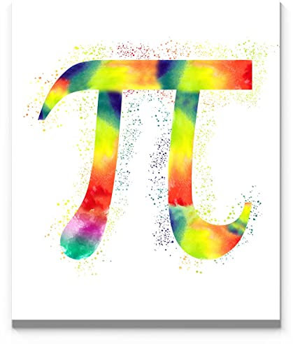 Pi Mathematik-Symbol, 27,9 x 35,6 cm, Aquarell-Stil, ungerahmt, Wandkunstdruck, Poster, ideal für Schlafsaal, Klassenzimmer, Geschenk für Mathematiklehrer, Nerd, Geek, Mathematiker