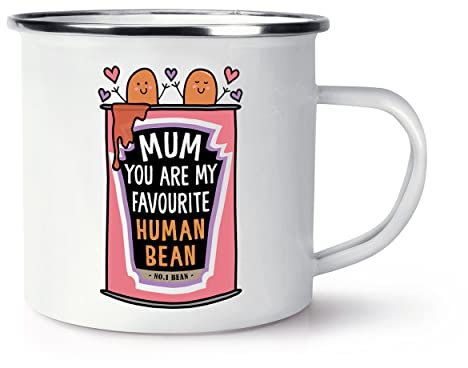 Mum You are My Favourite Human Bean Enamel Mug Cup