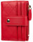 Cynure Damen Niedlich Leder Kartenhalter Kleine Kompakte Bifold Geldbeutel Geldbörse mit Reißverschluss Münzfach, Rot/Ausflug, einfarbig (Getaway Solids), Einheitsgröße, Casual