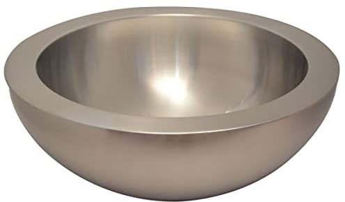 Casa Moro Lavabo Oriental Faris Lave-Mains en Métal argenté Ø40 cm Rond à Double paroi Vasque á Poser CMDM10