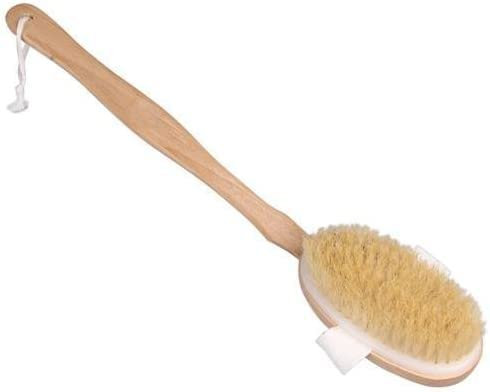 Aeromdale Körperbürste aus natürlichem langem Holz, Massagegerät für Badewanne und Dusche, 1 Stück