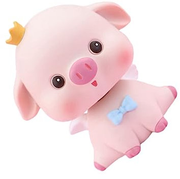 IMIKEYA Schweinefigur Desktop Dekor Kunstharz Wackelndes Schwein Mit Offener Augen Auto Und Wohnraumdekor Für Büro