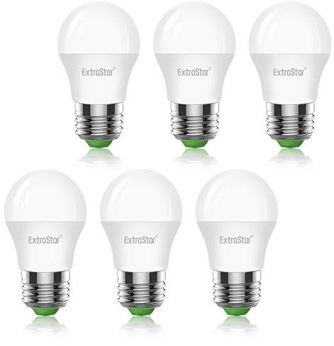 EXTRASTAR Bombillas LED 9W E27 G45, 860 Lúmen, Luz Blanca Natural 4200K, Equivalente a 63W Bombilla Halógena, No regulable, 6Pcs