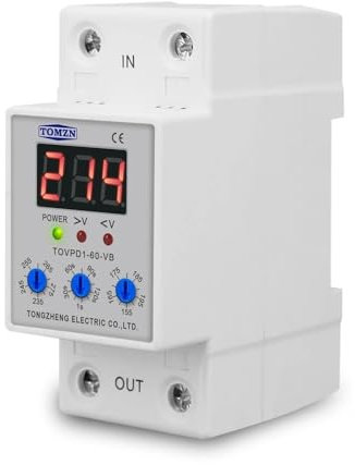 Interruttore Magnetotermico Display regolabile con guida DIN 23 0V 40A 60A. Sopra e sotto la tensione del dispositivo di protezione del dispositivo protettivo con il pulsante Differenziale Riarmo Auto