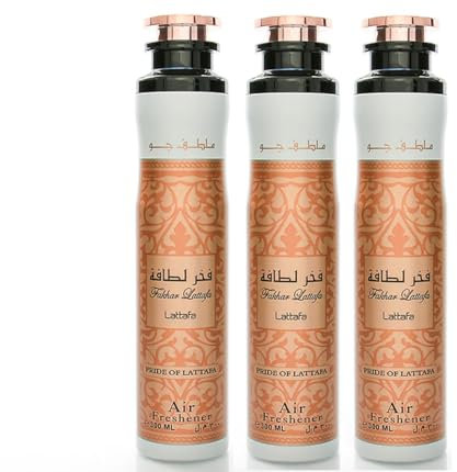 Arabian Air Freshener Bundle (3 x 300ml) Dubai, Luxury Scent, Long Lasting Fragrance (3 x Fakhar Lattafa (Rose Gold))