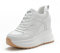 MIEHUIAI Sneakers Alte Donna Sneakers Zeppa Interna Eleganti Piattaforma Scarpe con Tacco Interno 10 cm Moda Pelle Casual Scarpe da Ginnastica (Bianco,Taglia 40)