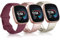 Meliya 3 Piezas Correas para Fitbit Versa 4 / Fitbit Versa 3,Correa Silicona Pulseras Repuesto para Fitbit Versa 4/Versa 3/Sense 2/Sense Hombre y Mujer(S,Vino rojo/Oro rosa/Oro)