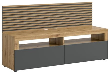 xonox.home Wohnen Okai Lowboard inkl. Wandpaneele in Front anthrazit Nb. Korpus Artisan Eiche Nb., ca. 160x90x45 cm