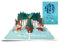 scicent Pop Up Karte Weihnachten Geburtstagskarte mit Umschlag Pop-up 3D Weihnachtskarte Wald, Hirsch, Fuchs Weihnachts Grußkarte für Männer und Damen - 20934