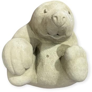 OriginalPaul Skulp & Betondesign Verspielter Maulwurf auf dem Rücken liegend - Robuste Steinguss-Skulptur Maße (H/B/T): 14/15/16 cm