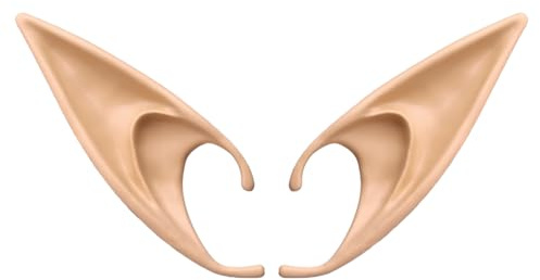 TIutmivo Elfenohren, Latex Elfenohren, Elfe Ears, Elfmaskerade Zubehör, für Elfen-Cosplay, Weihnachtsfeier, Halloween, Karneval, Partykostüm Zubehör (Groß)