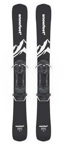 Short Skis for Snow | 99 cm | Skiblades Snowblades Skiboards Little Short Skis | Snowfeet* (Black | SKI BINDINGS)