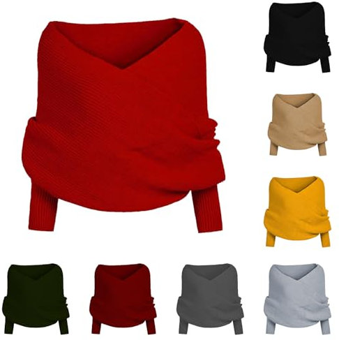 Pullover Schal Mit Ärmeln - Winter Warm Gestrickte Plus Size Damen Stricken Wickelschal Sweater Mit Handschuhe - Mode Winterschal Für Alle Damen Und Frauen